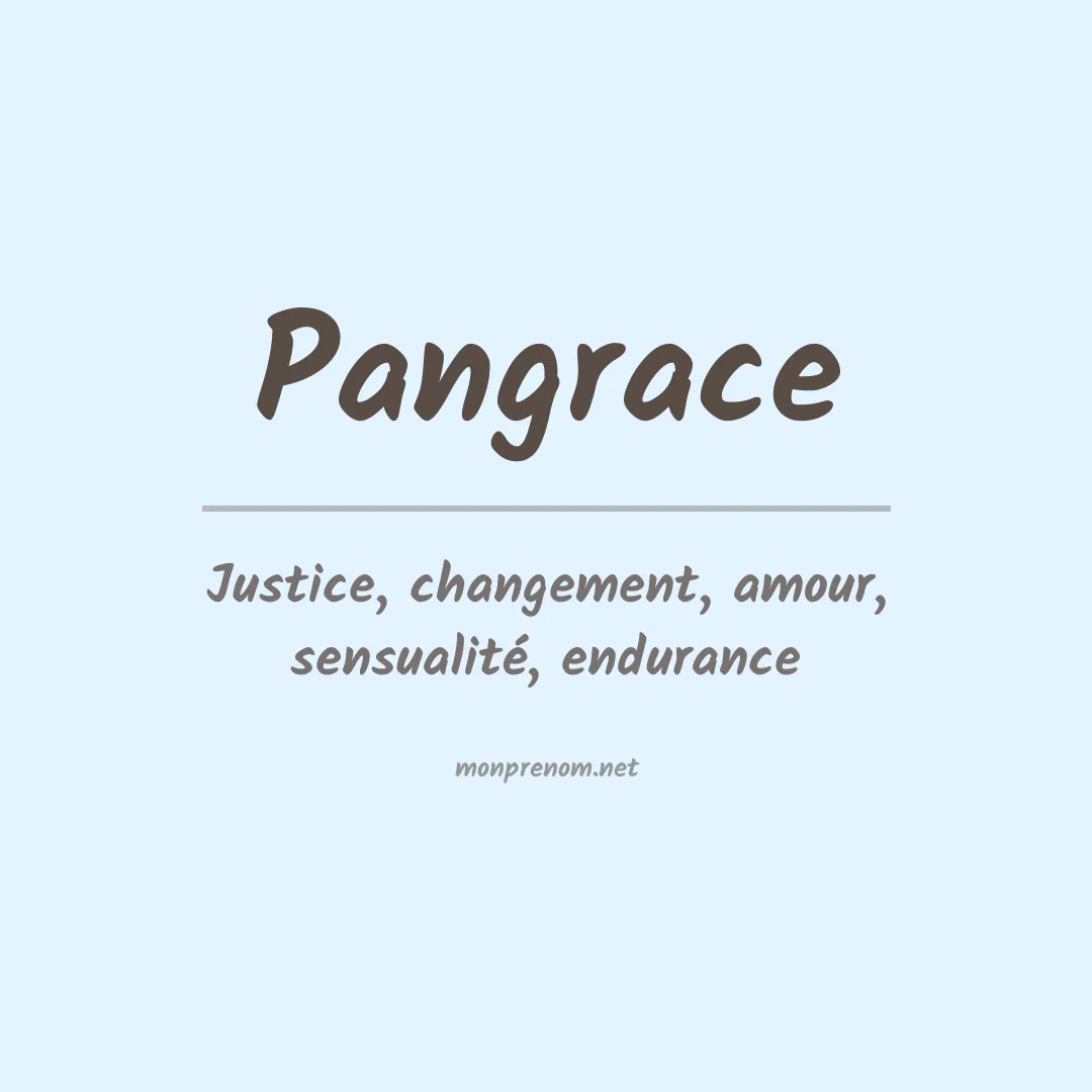 Signification du prénom Pangrace