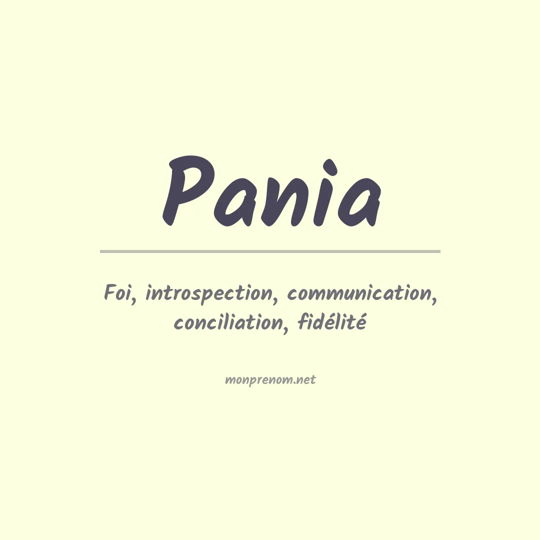 Signification du prénom Pania