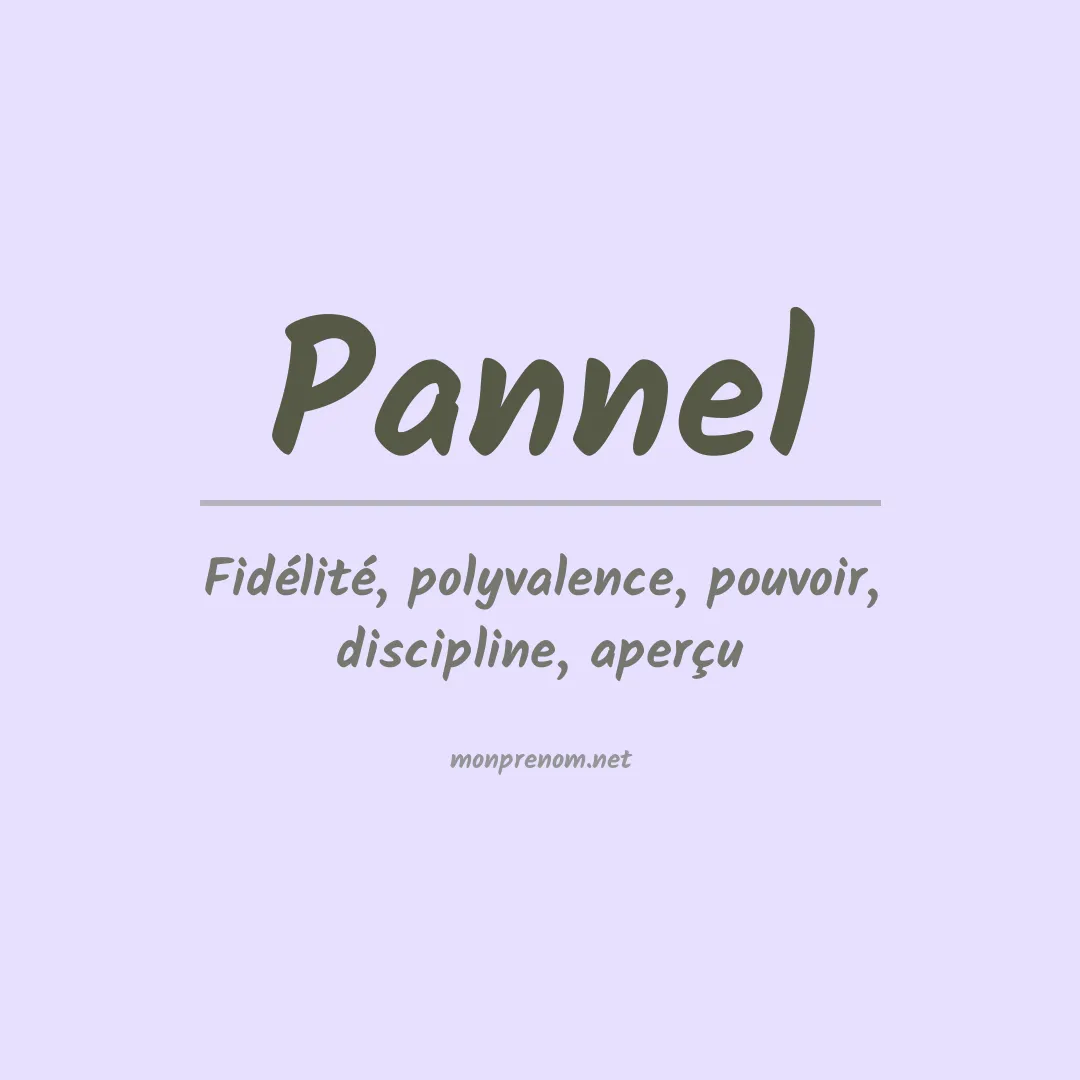 Signification du prénom Pannel