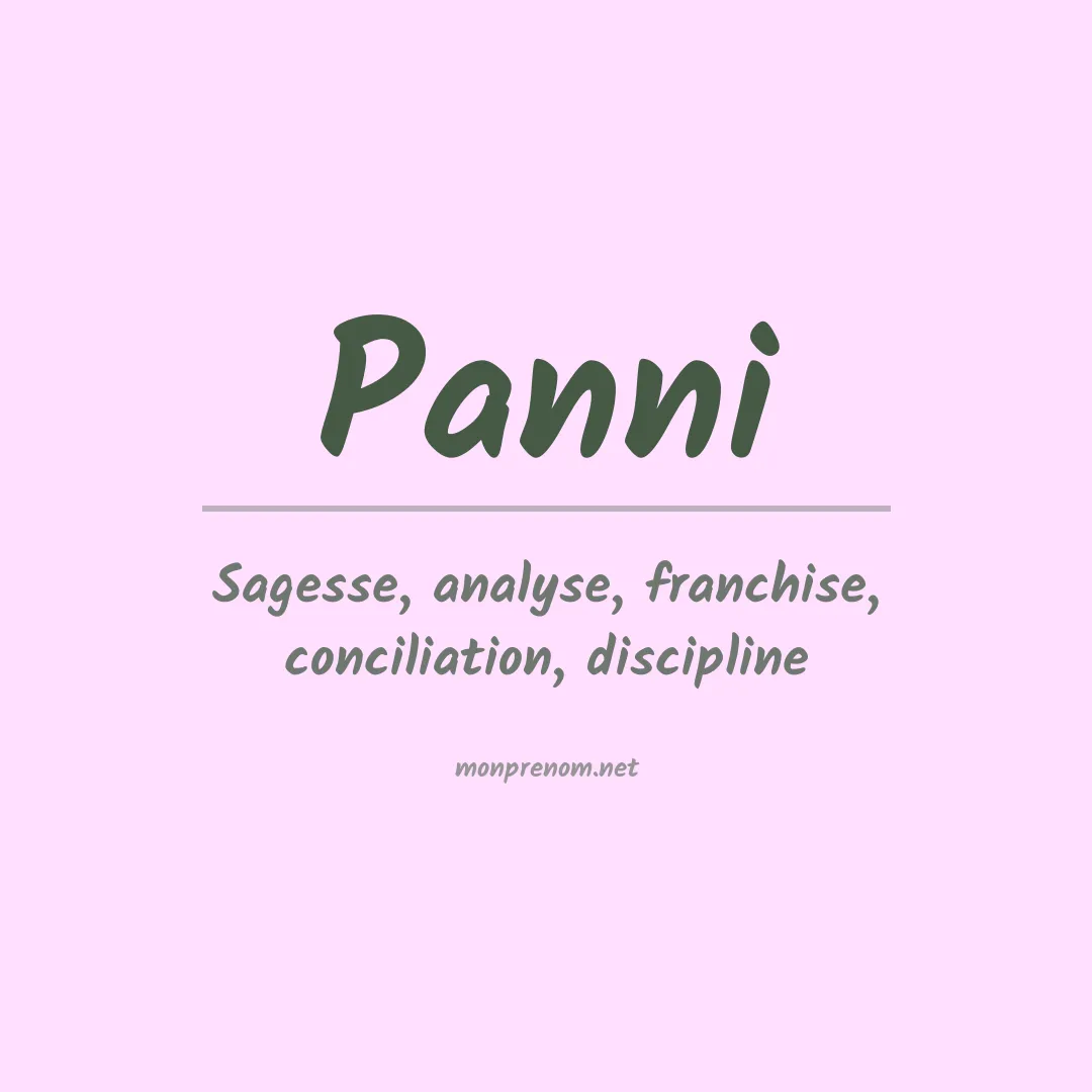 Signification du prénom Panni