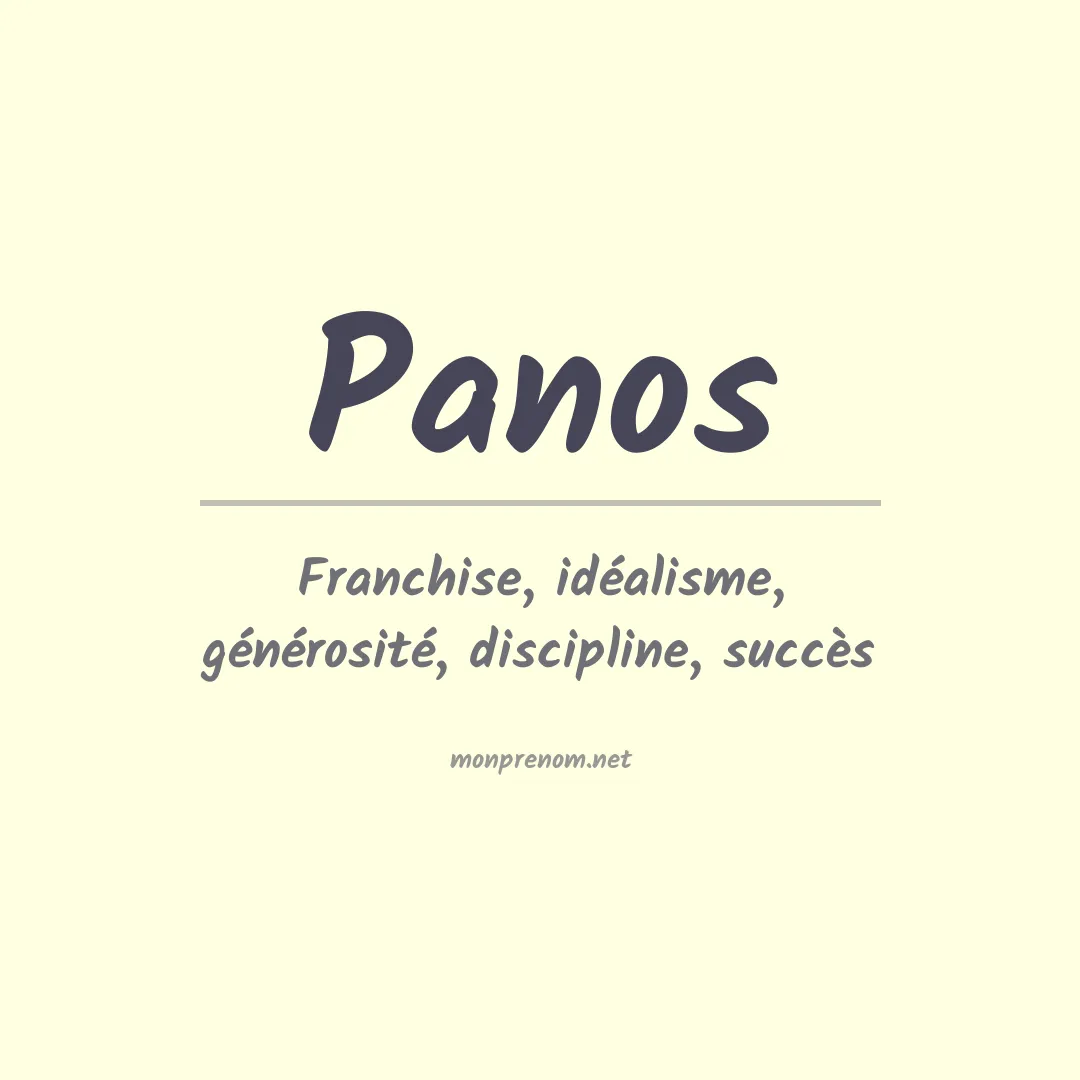 Prénom Panos