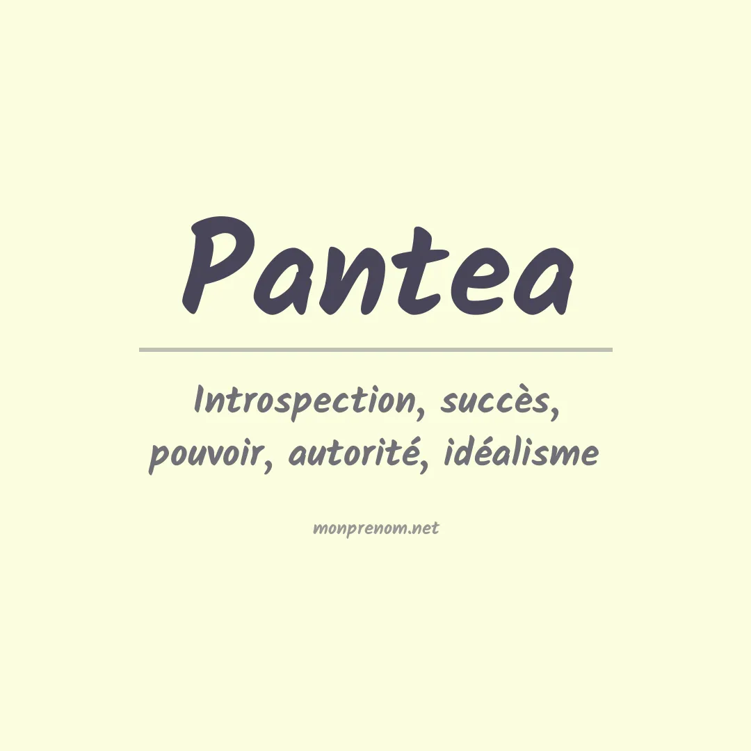 Signification du prénom Pantea