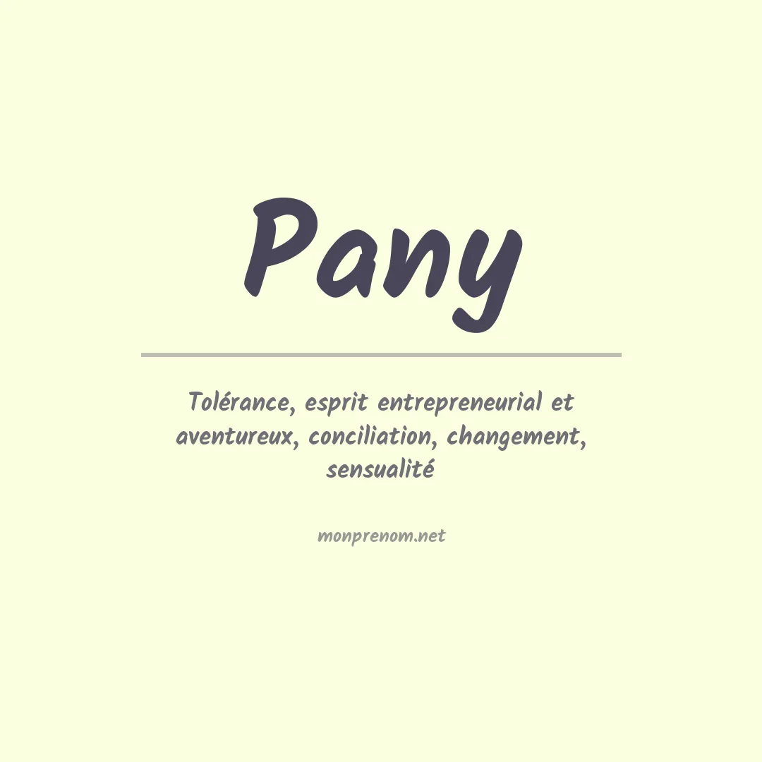 Signification du prénom Pany
