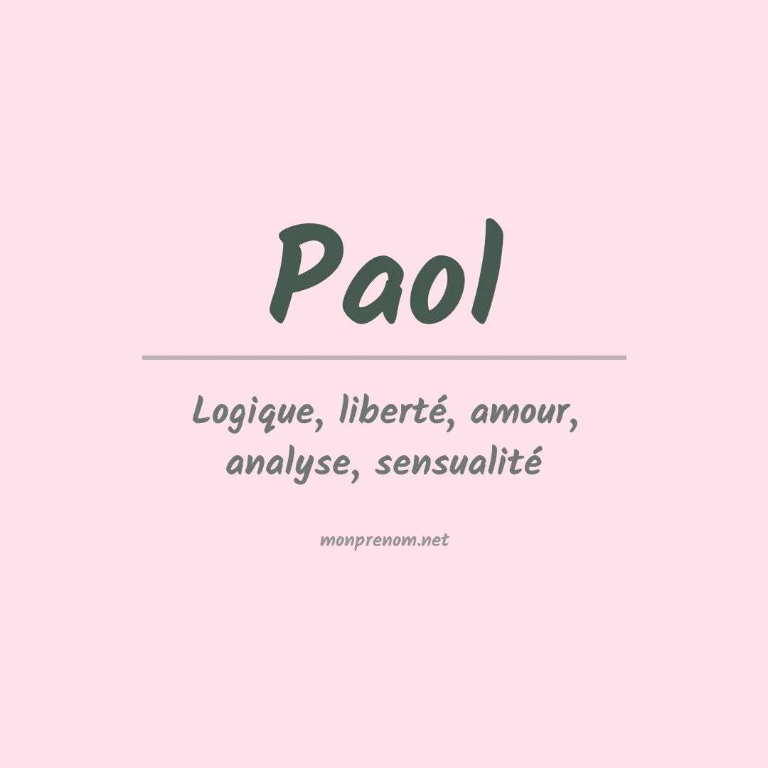Prénom Paol