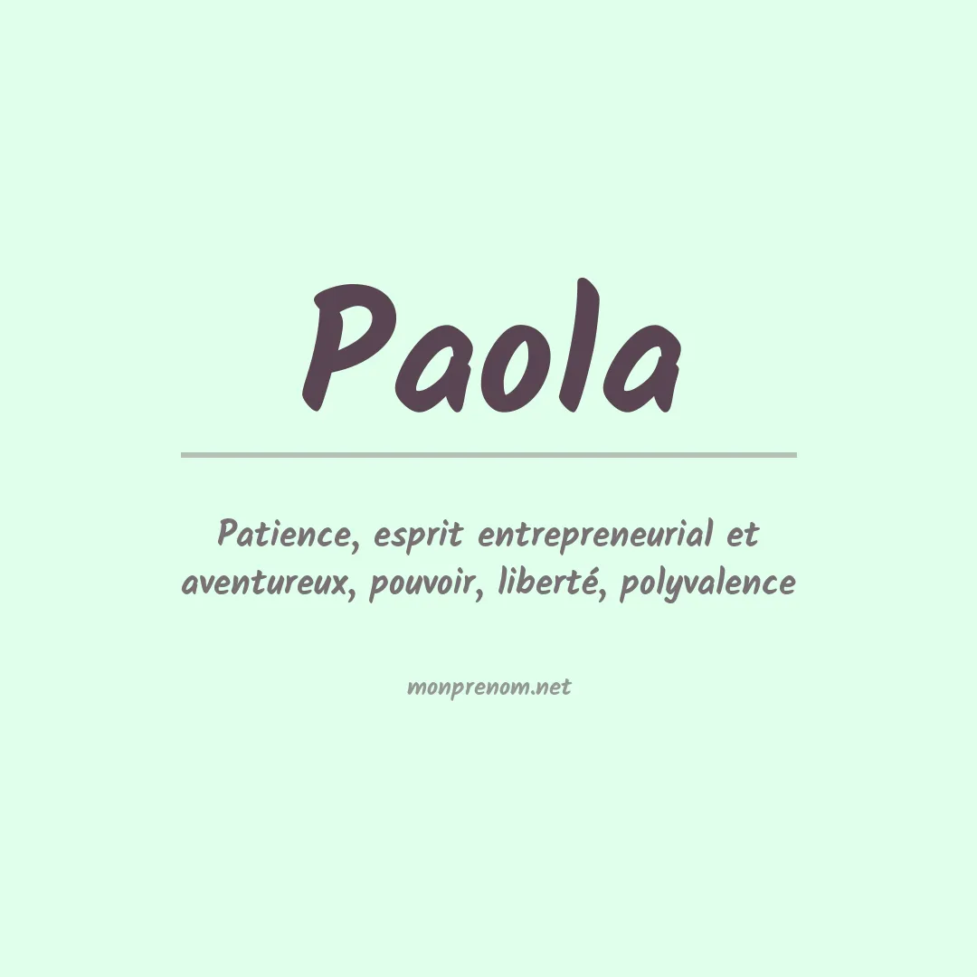 Prénom Paola