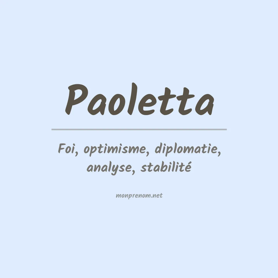 Prénom Paoletta