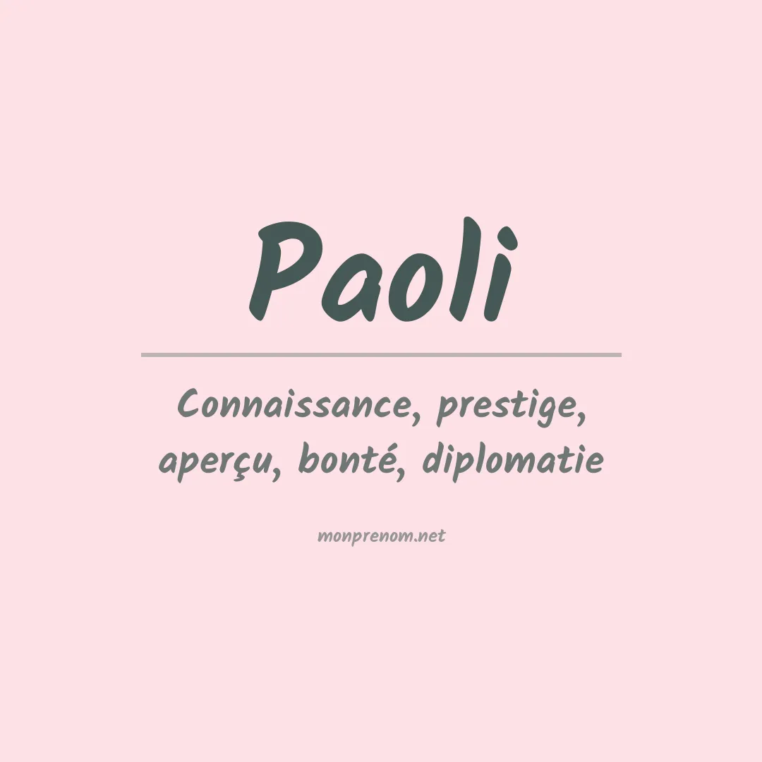 Prénom Paoli