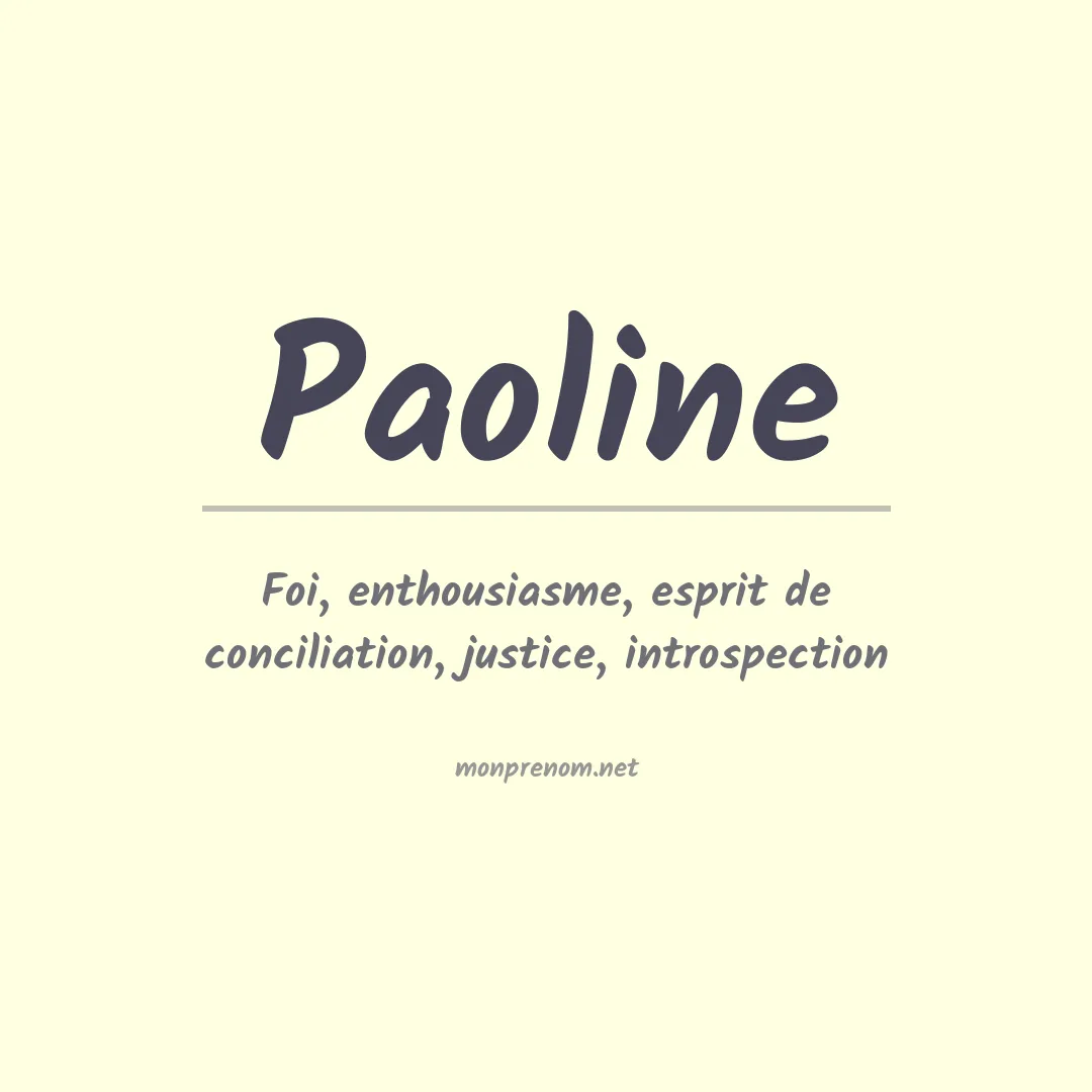 Prénom Paoline