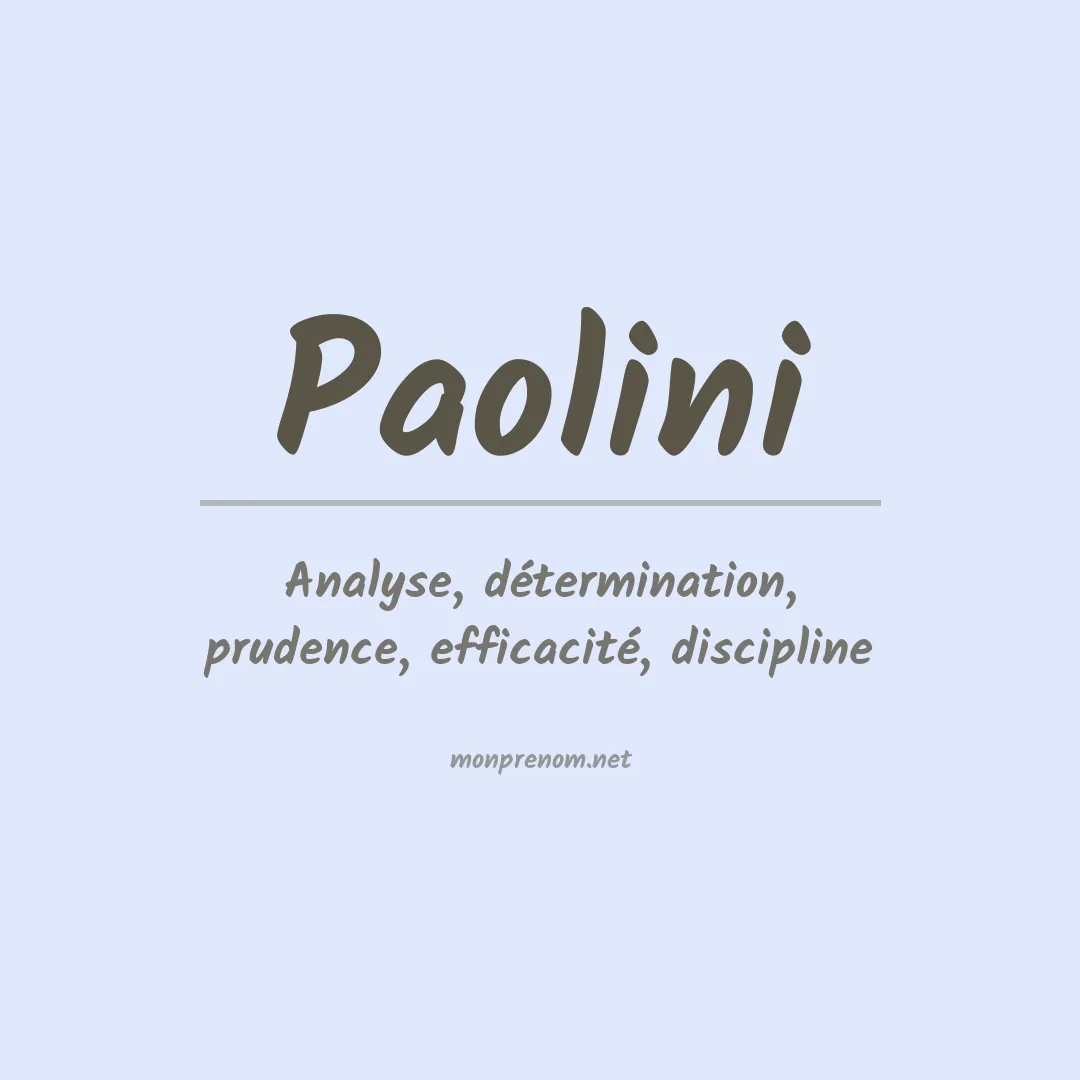 Prénom Paolini
