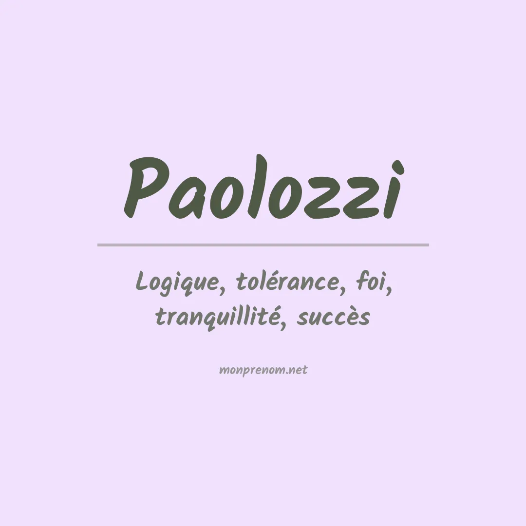 Signification du prénom Paolozzi