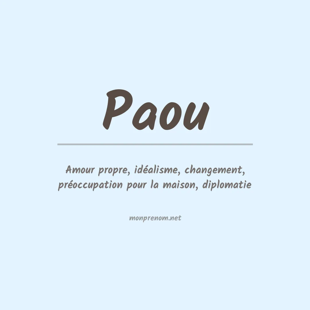 Signification du prénom Paou