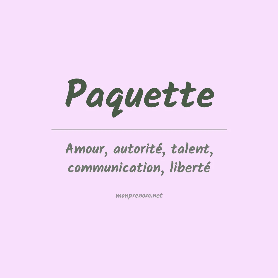 Prénom Paquette