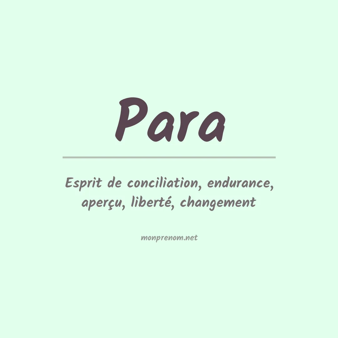 Prénom Para