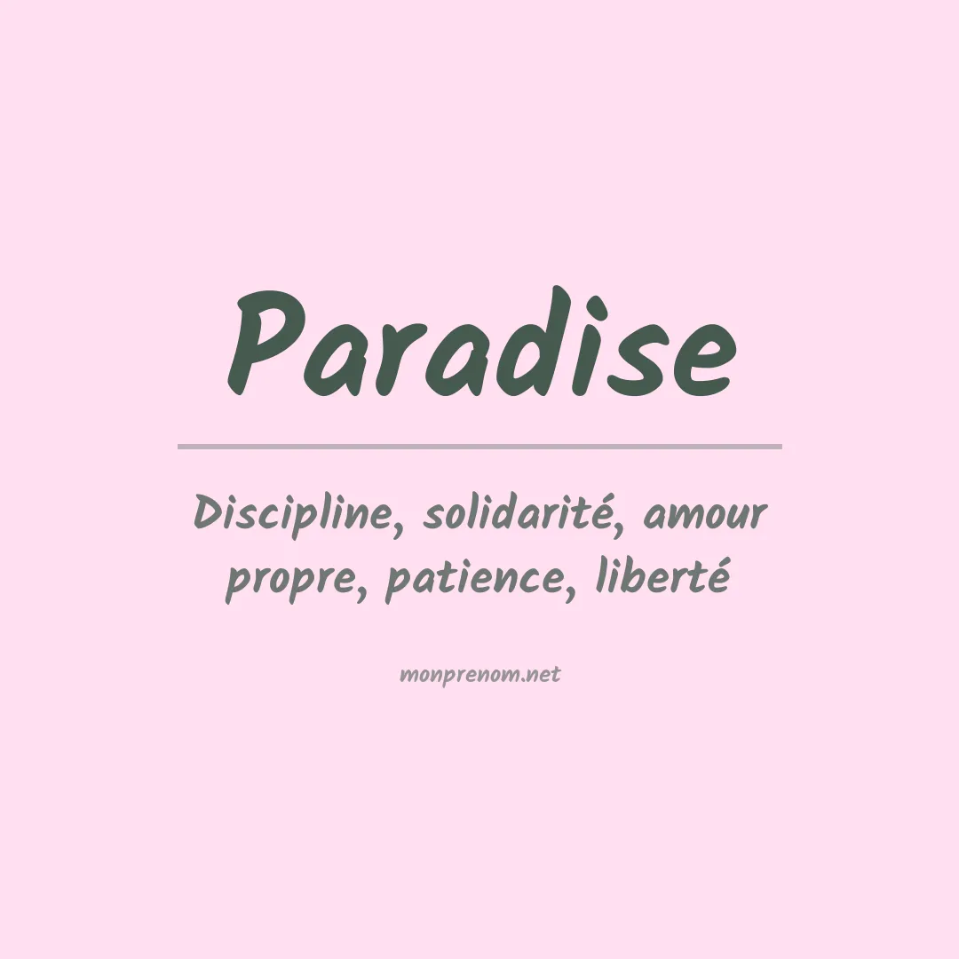 Prénom Paradise