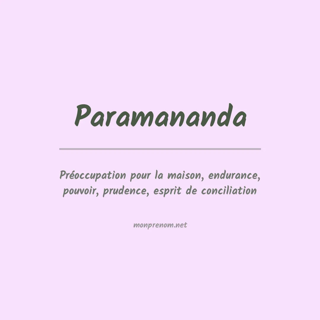 Signification du prénom Paramananda