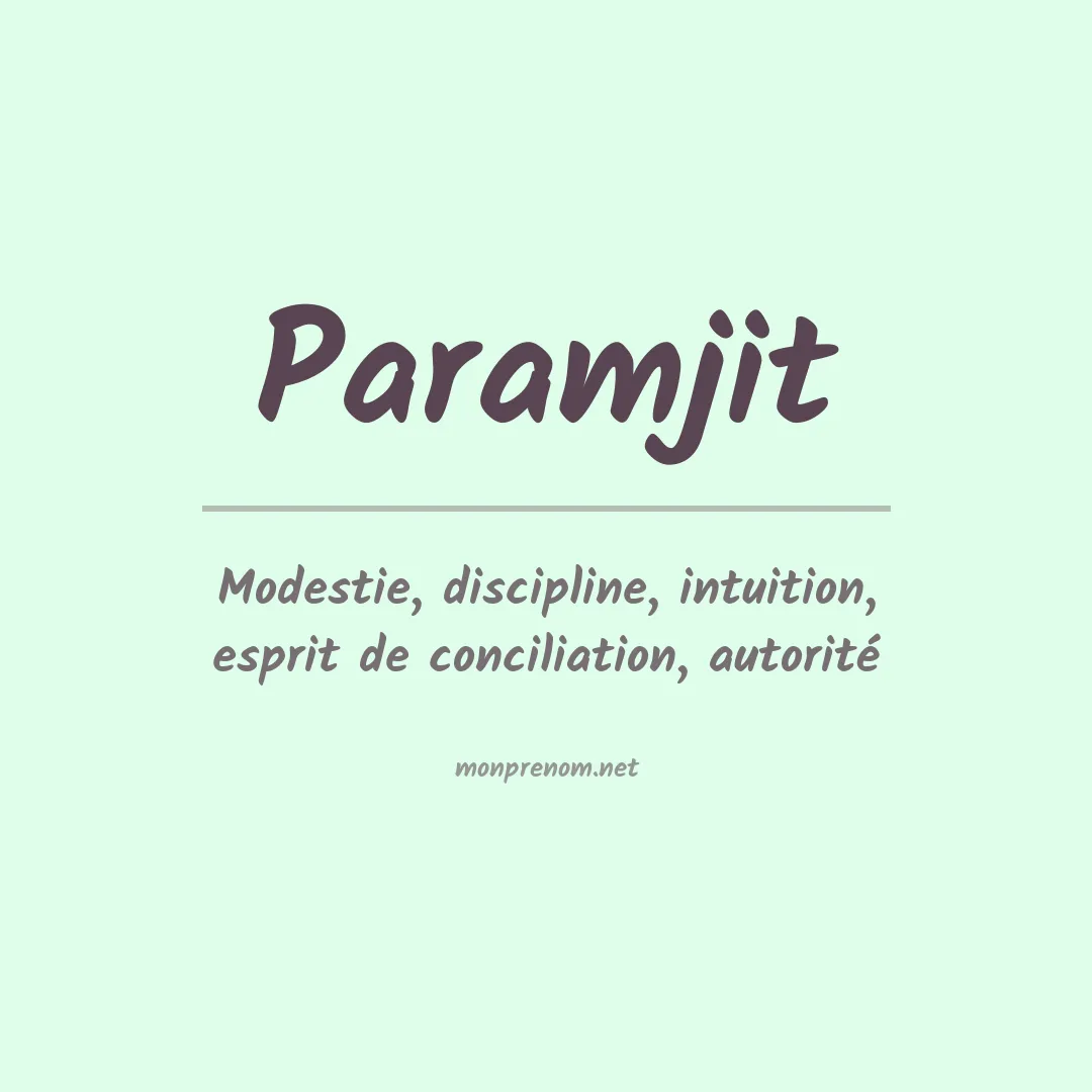 Signification du prénom Paramjit
