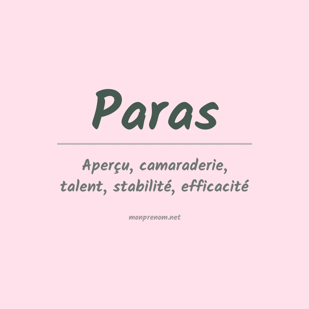 Prénom Paras