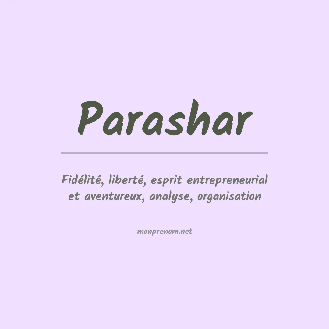 Signification du prénom Parashar