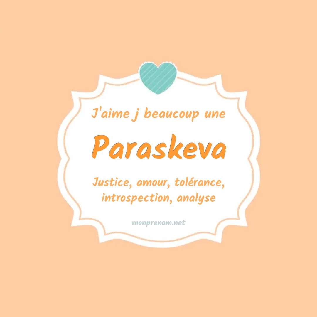 J'aime beaucoup Paraskeva