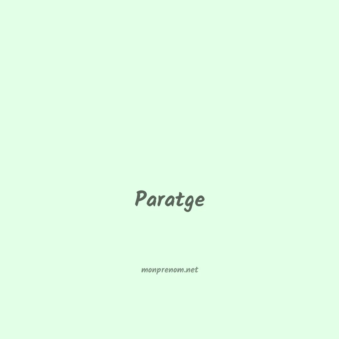 Paratge en chinois