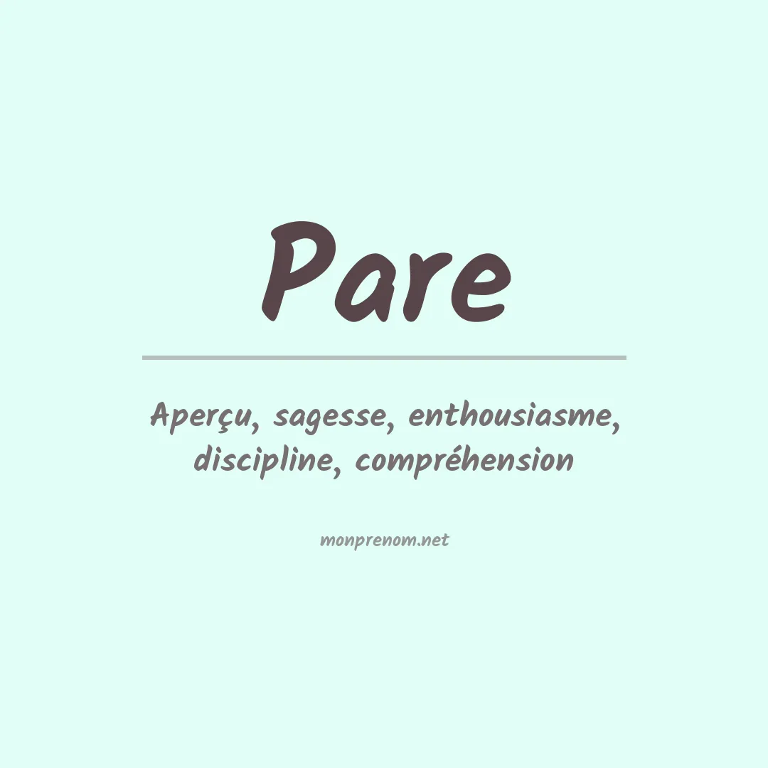 Prénom Pare