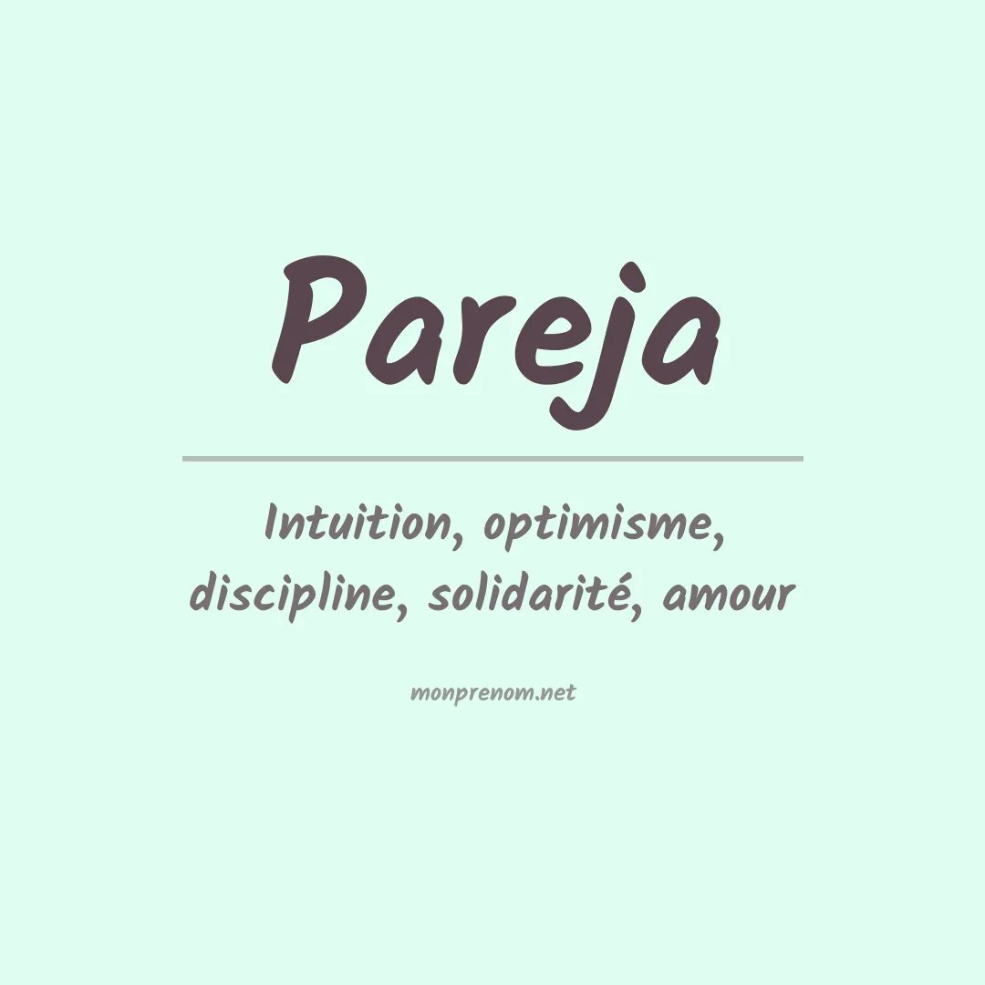 Signification du prénom Pareja