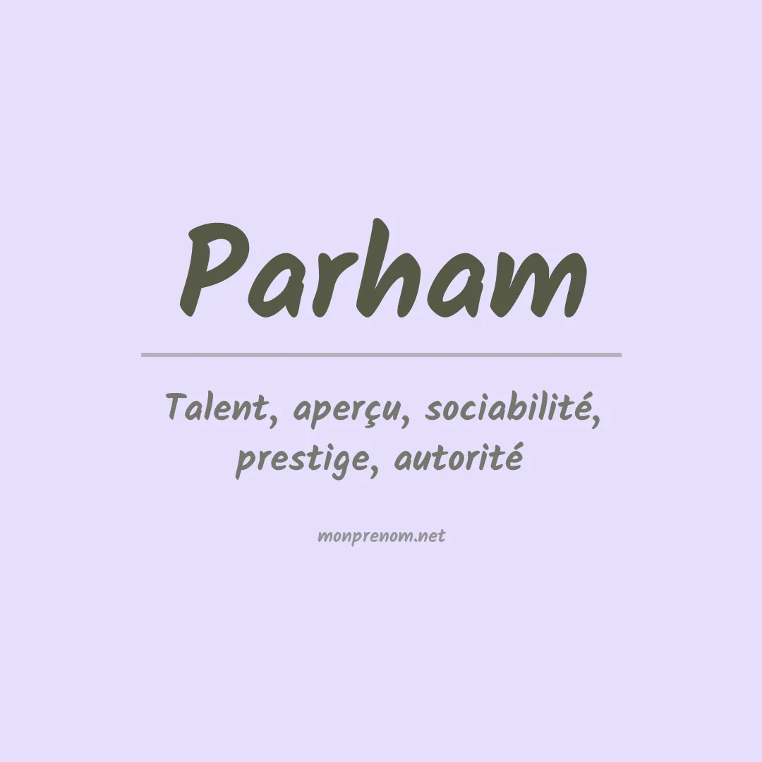 Prénom Parham
