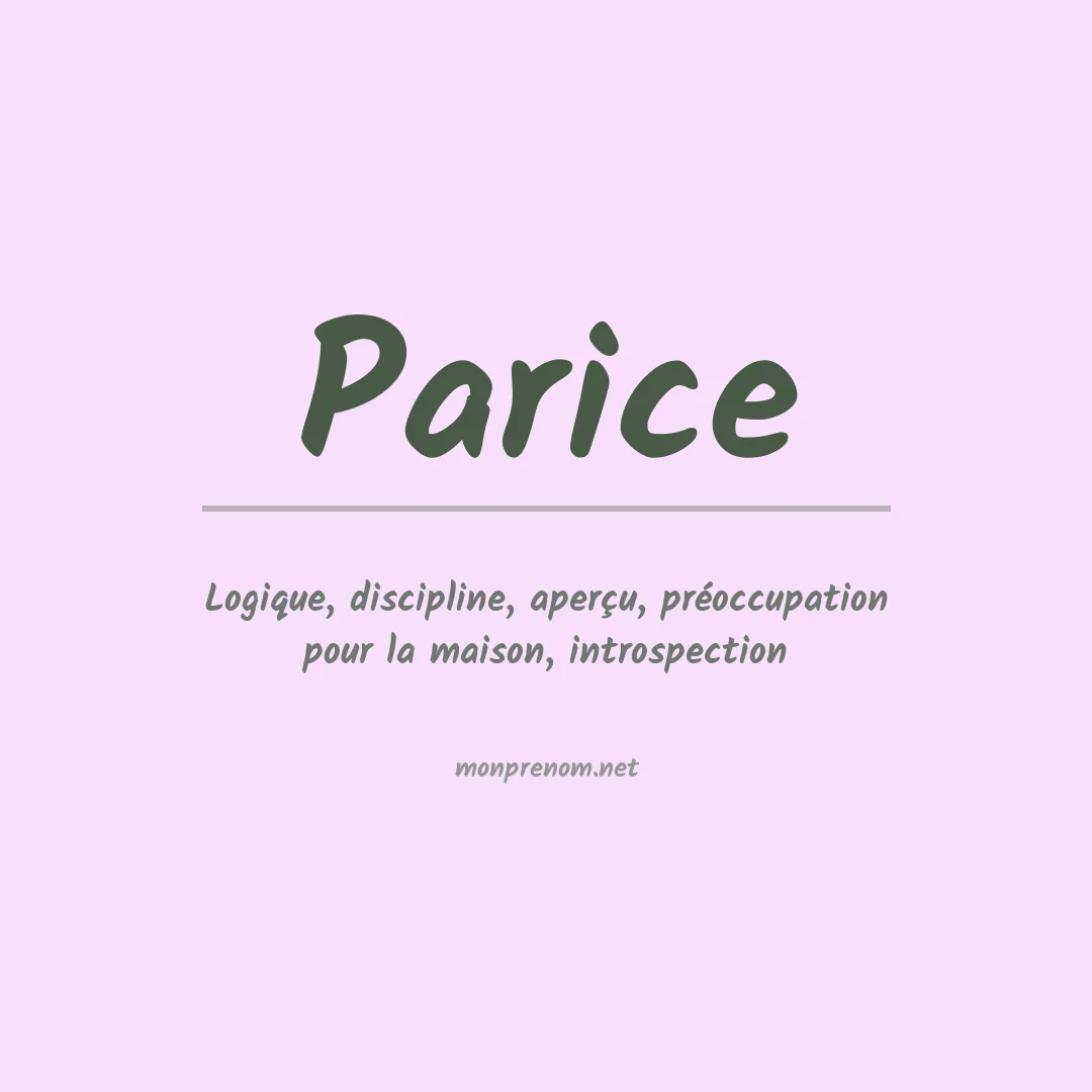 Prénom Parice