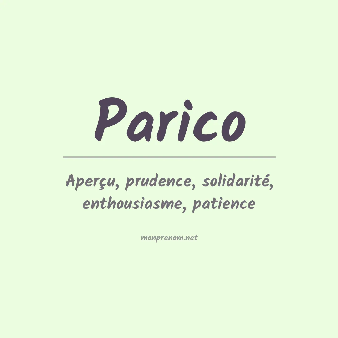 Signification du prénom Parico