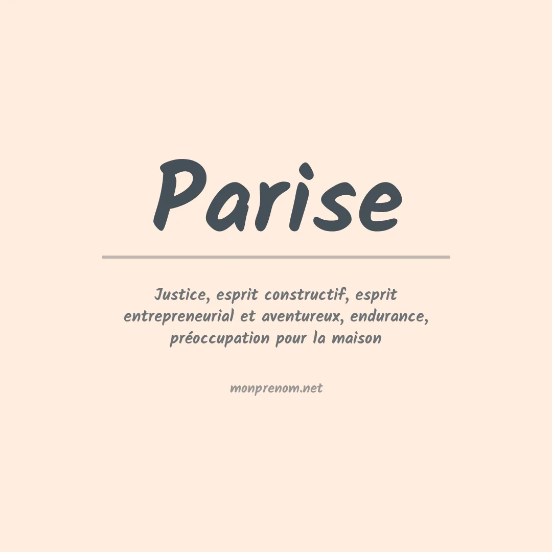 Prénom Parise