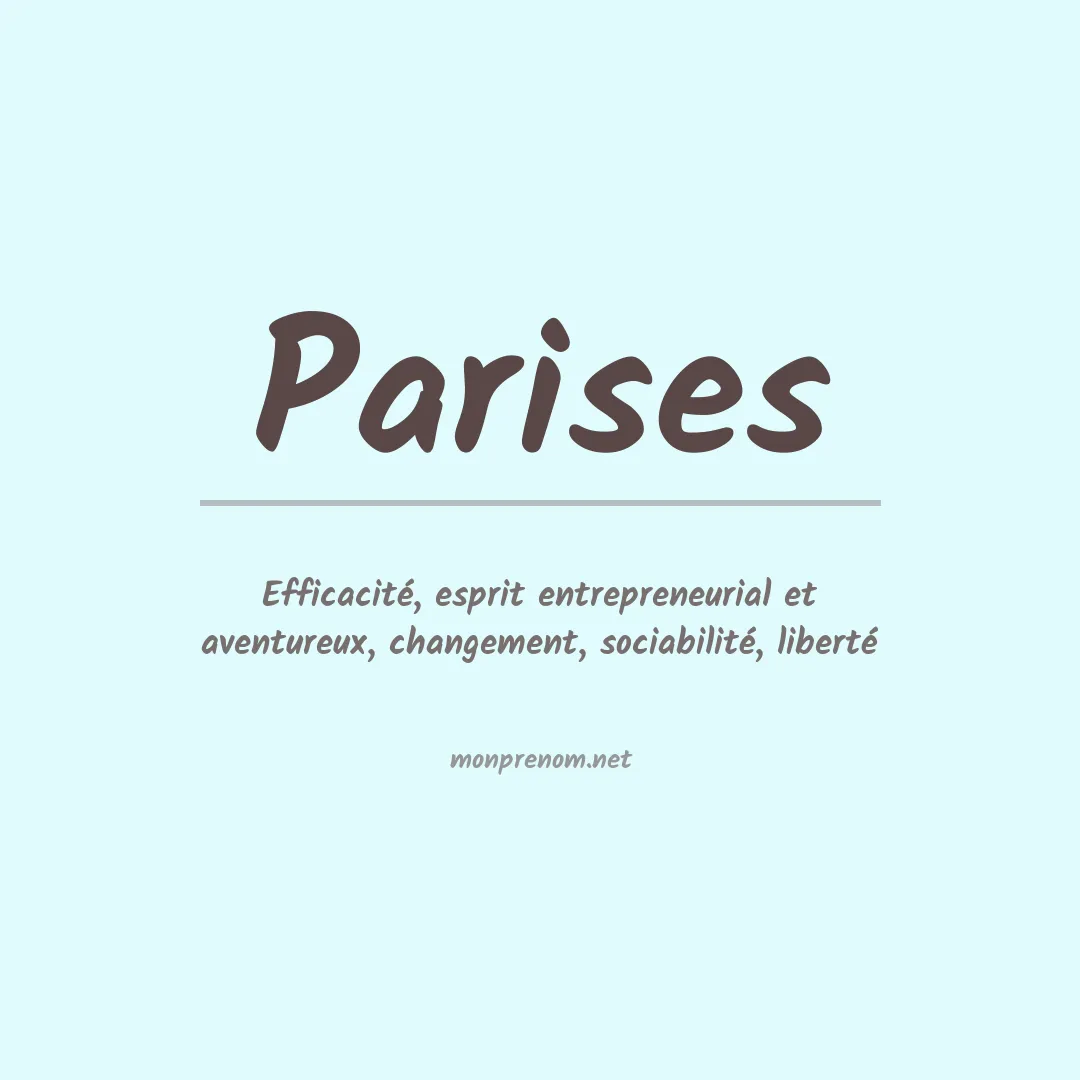 Signification du prénom Parises
