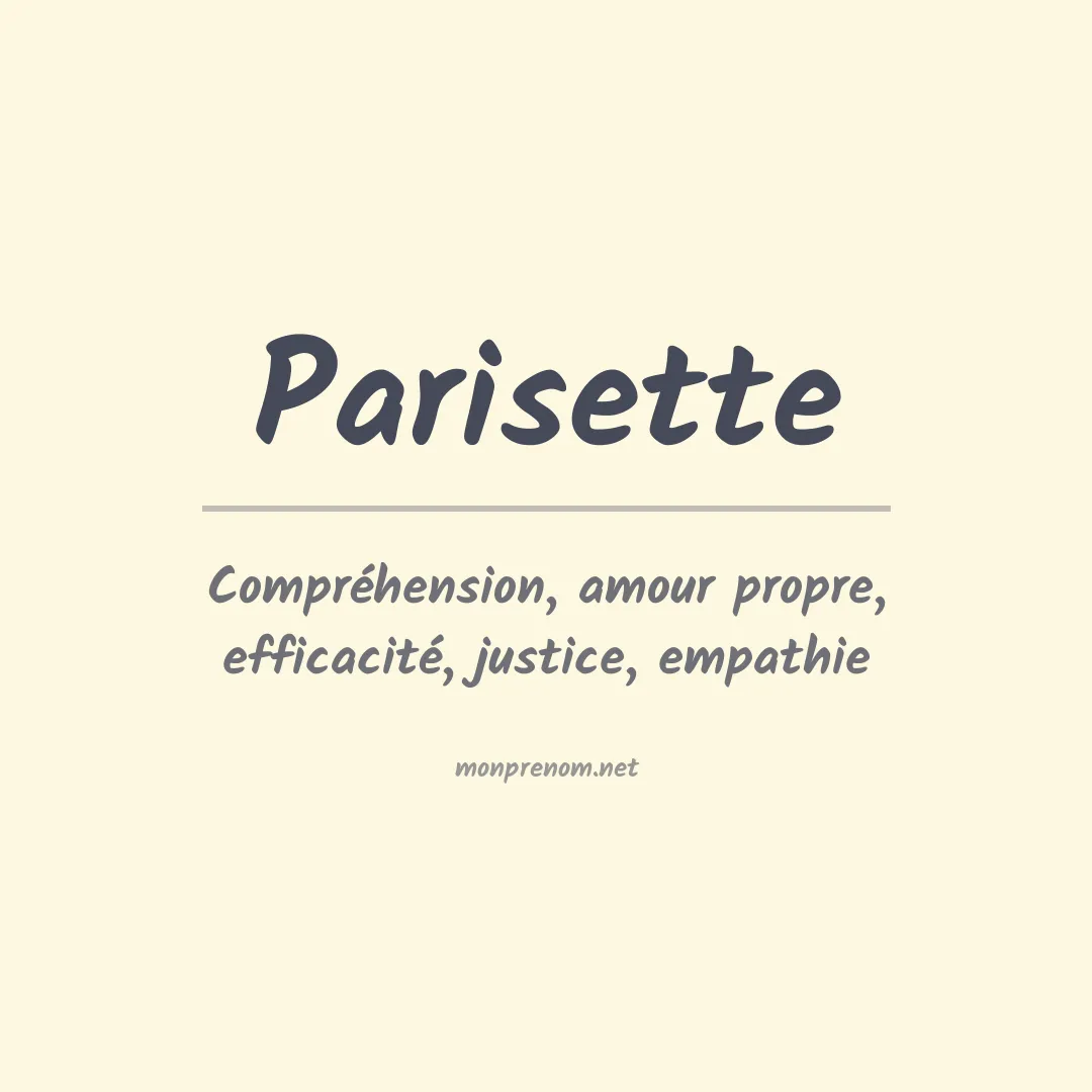 Signification du prénom Parisette
