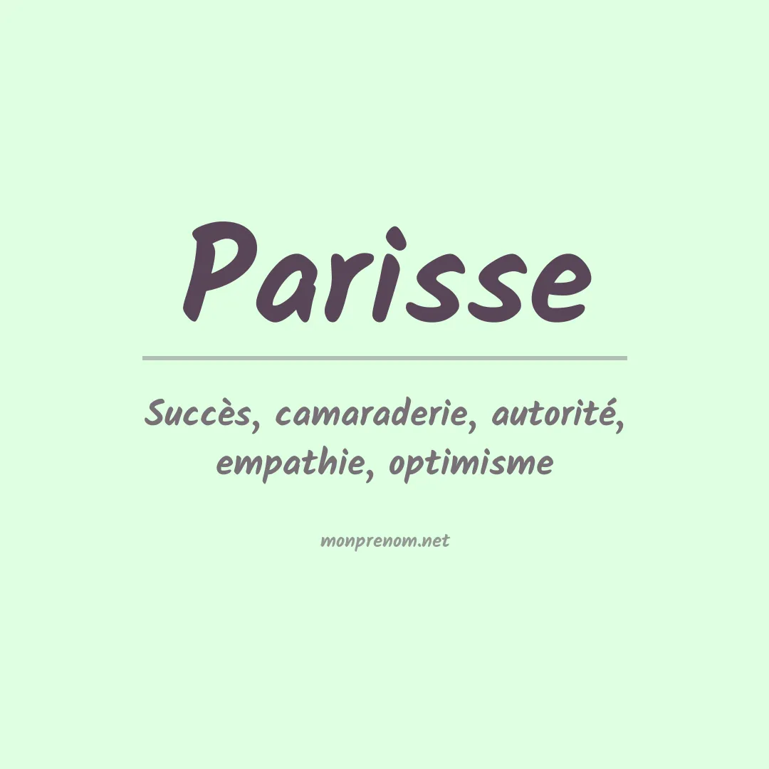 Signification du prénom Parisse
