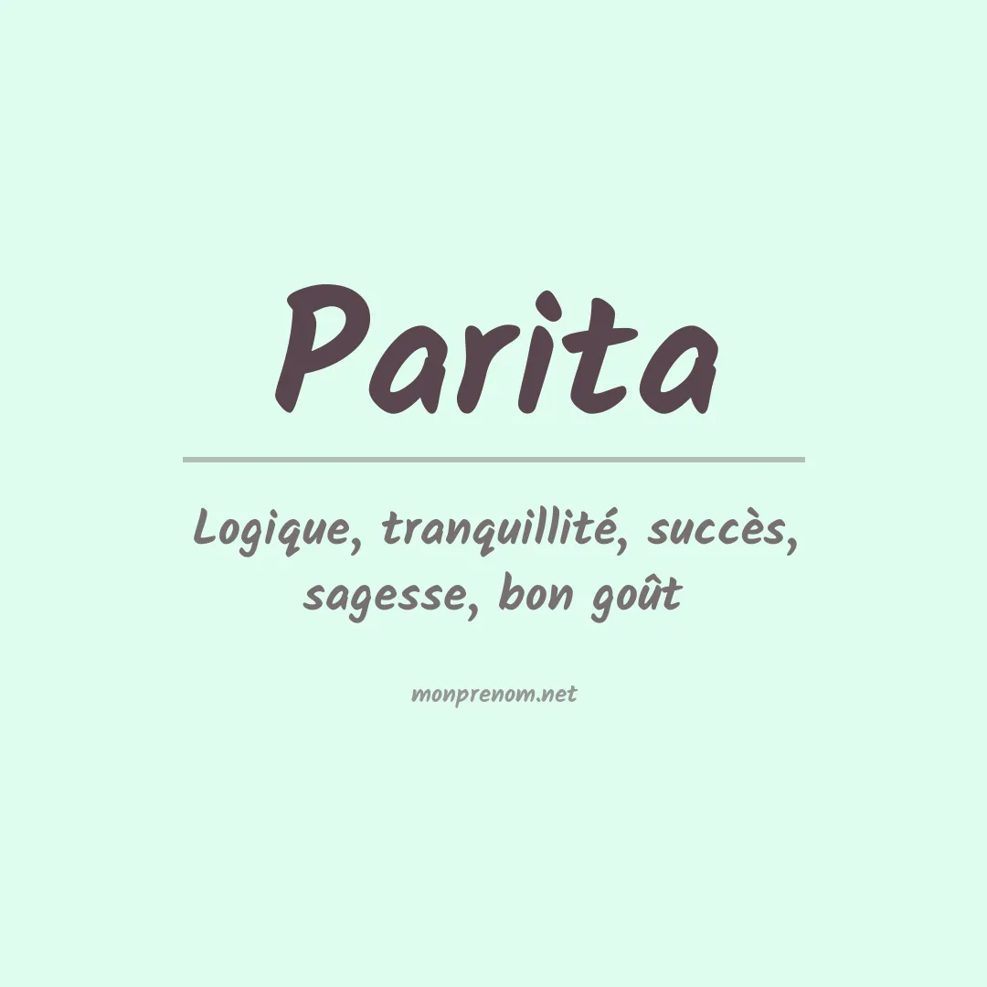 Signification du prénom Parita