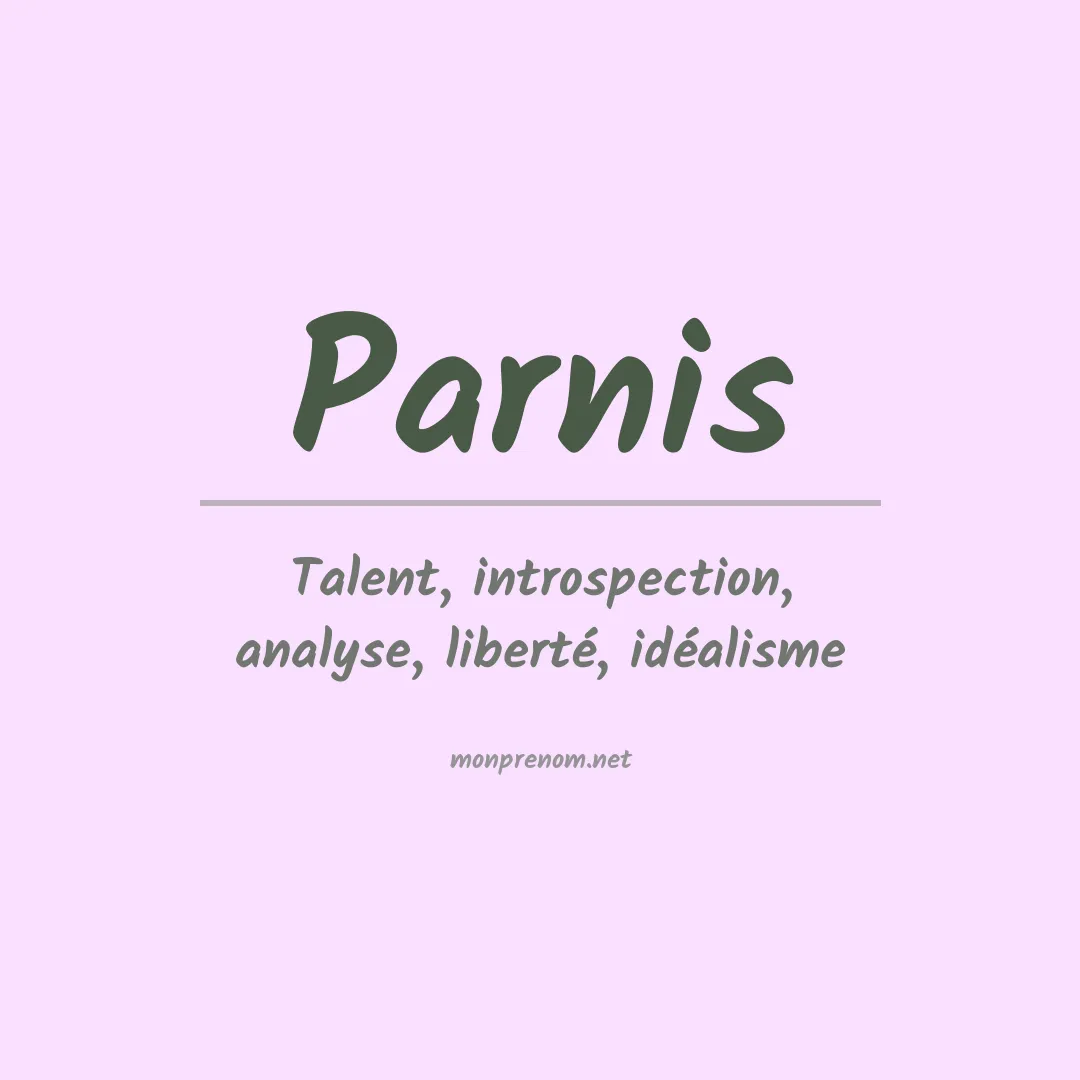 Signification du prénom Parnis