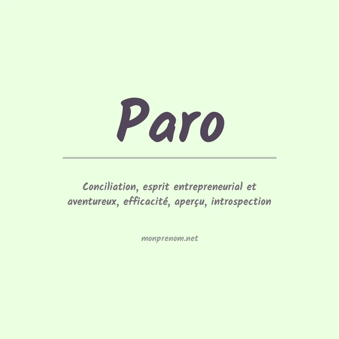 Prénom Paro