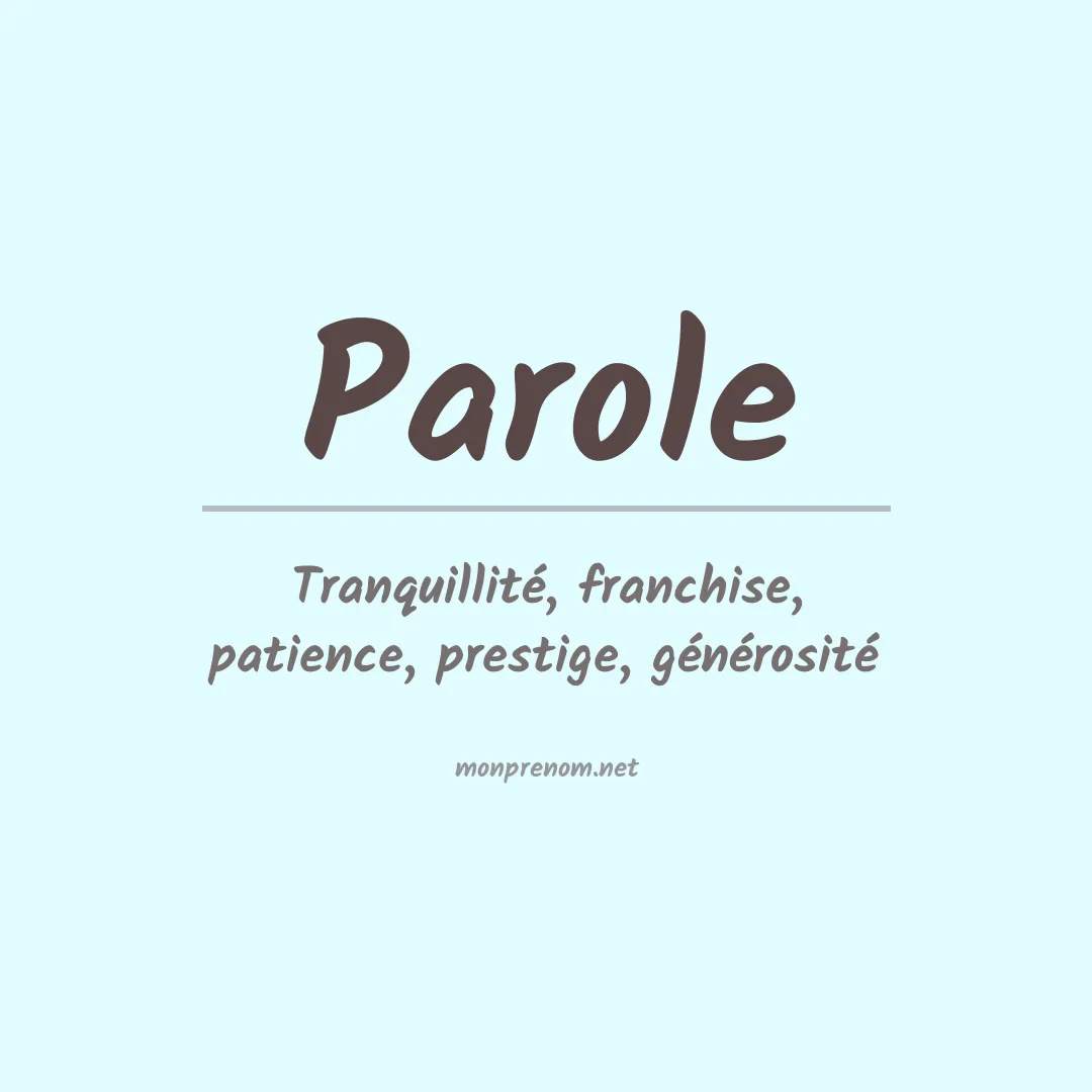 Signification du prénom Parole