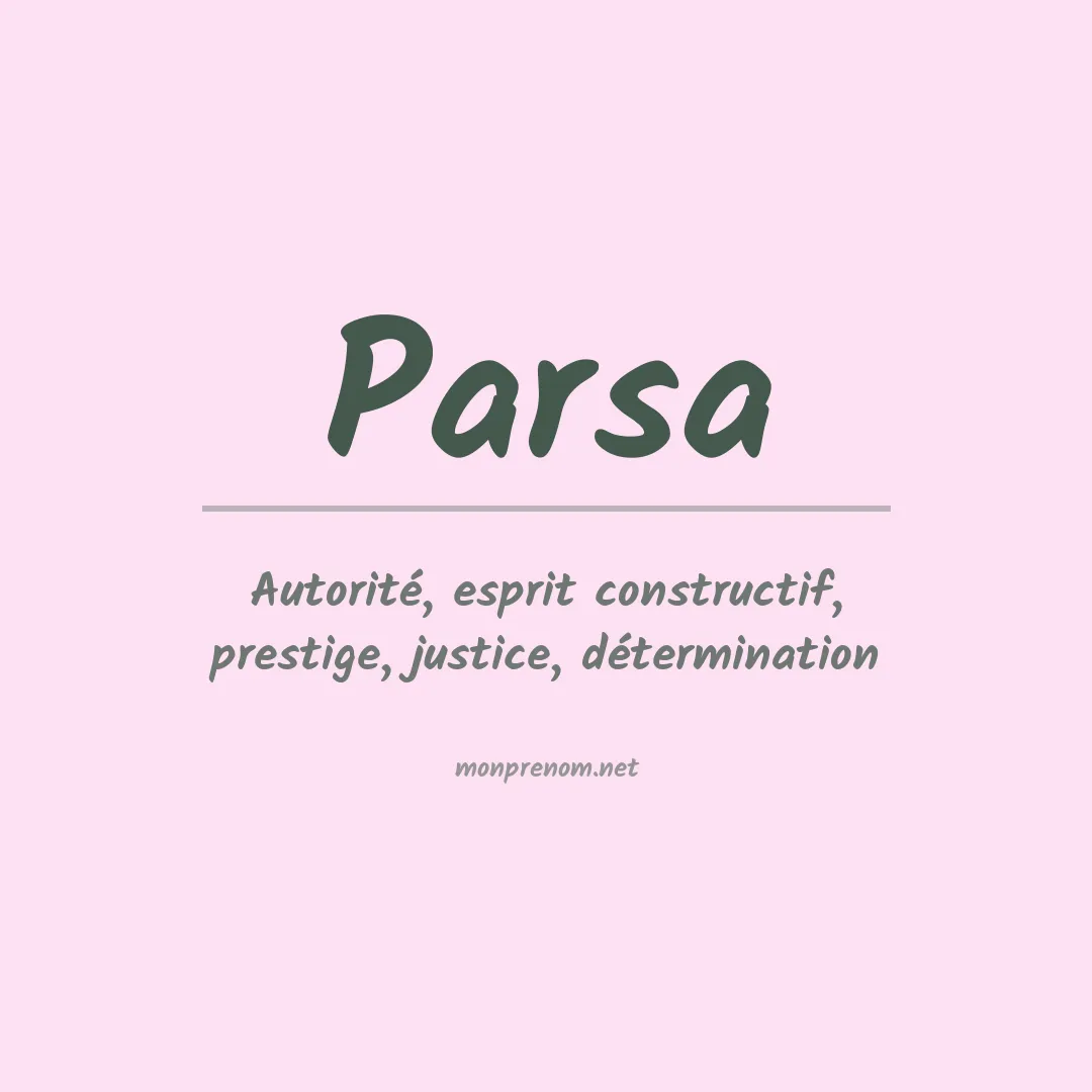 Prénom Parsa