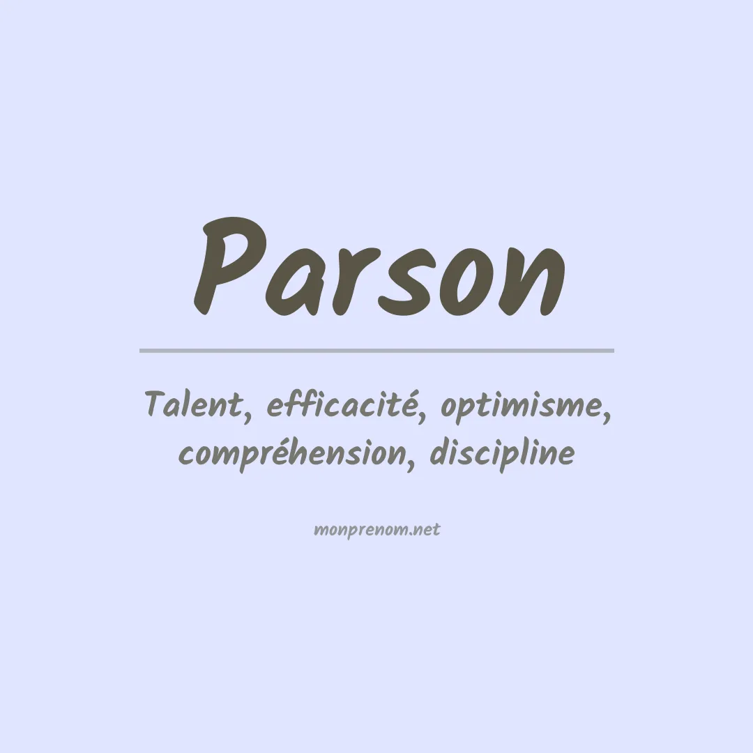 Prénom Parson