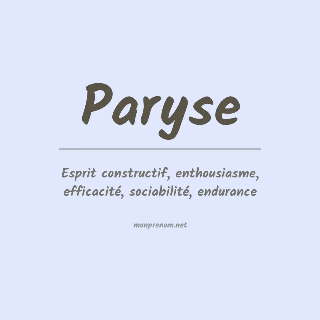 Prénom Paryse