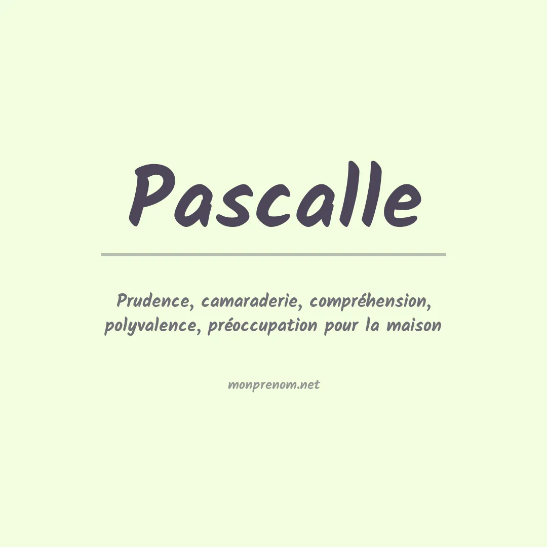 Signification du prénom Pascalle