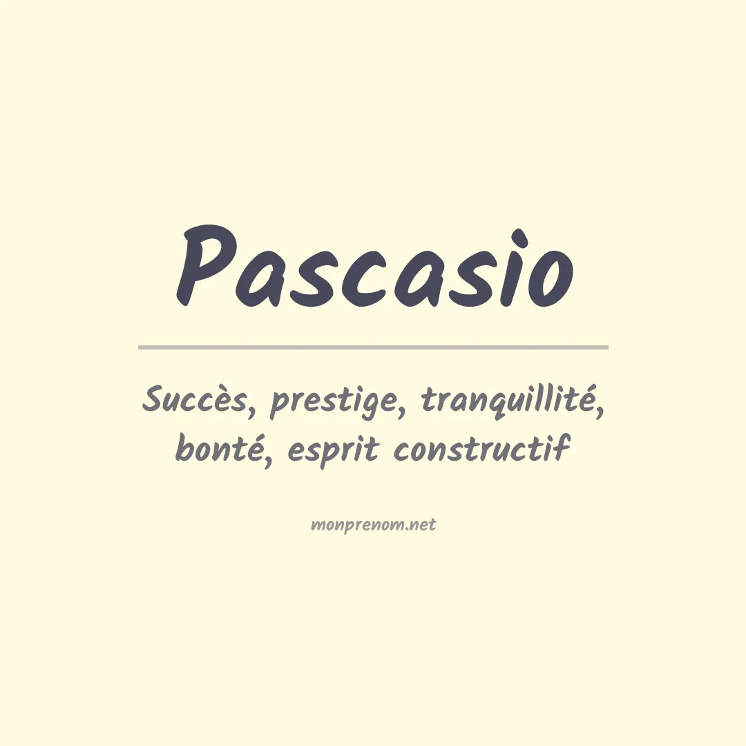 Prénom Pascasio