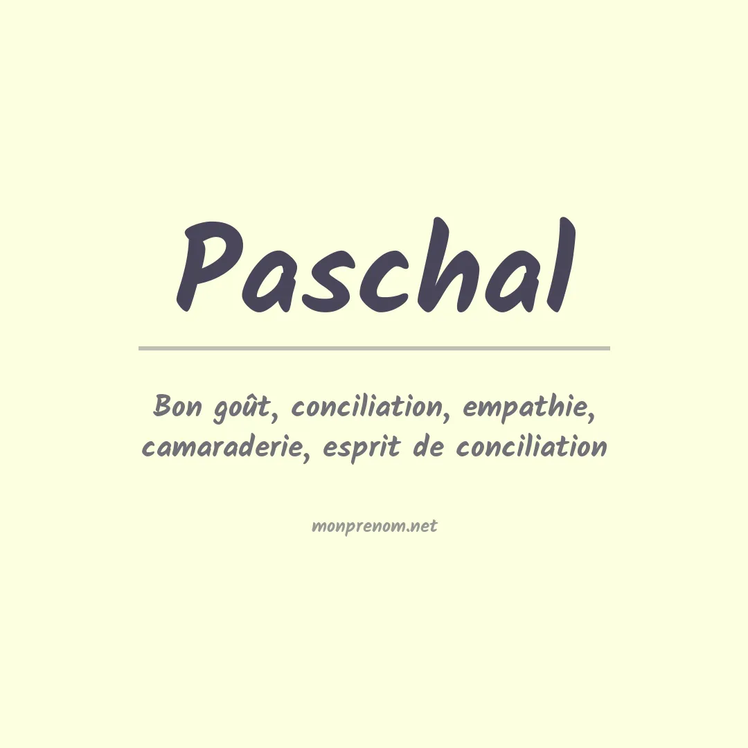 Prénom Paschal