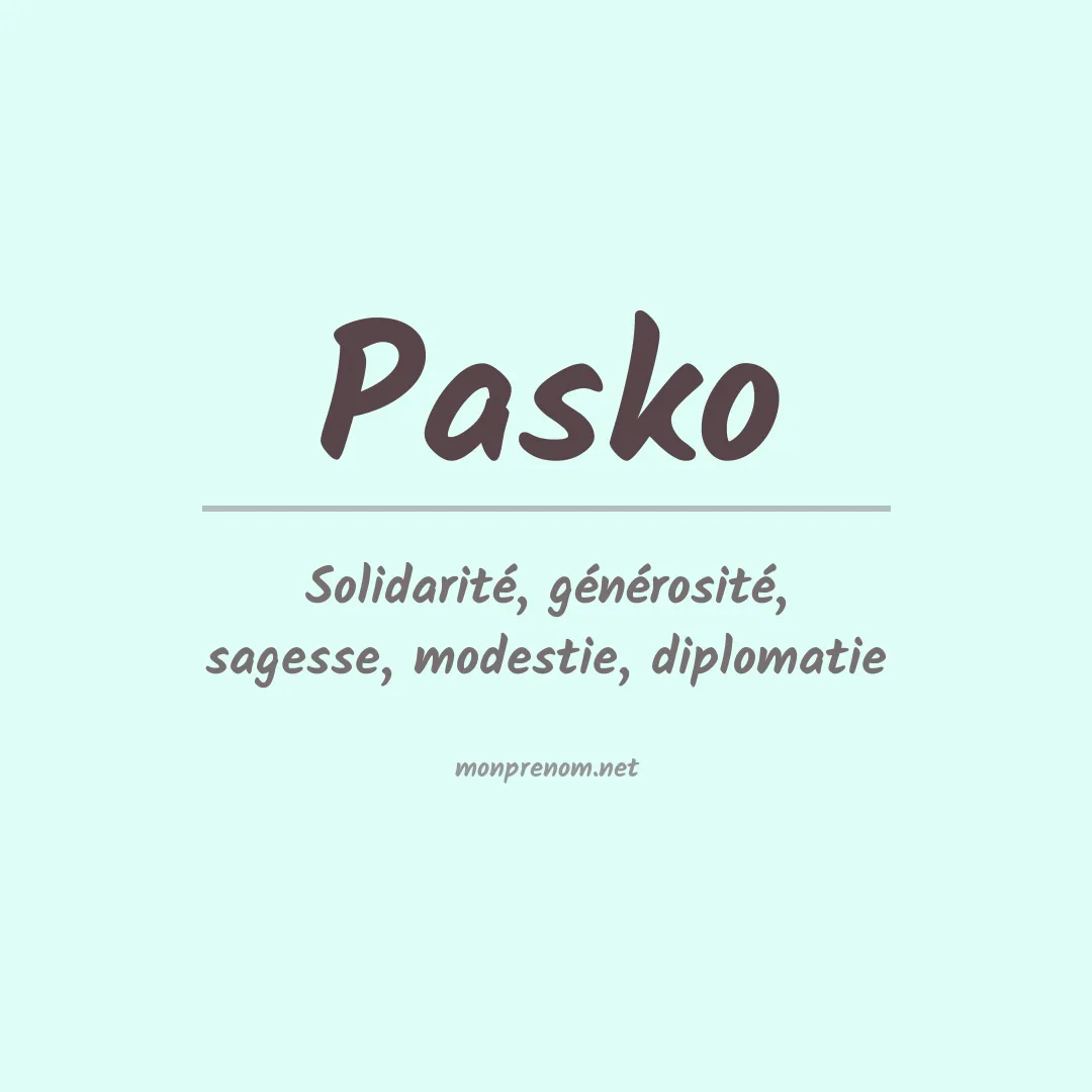 Prénom Pasko
