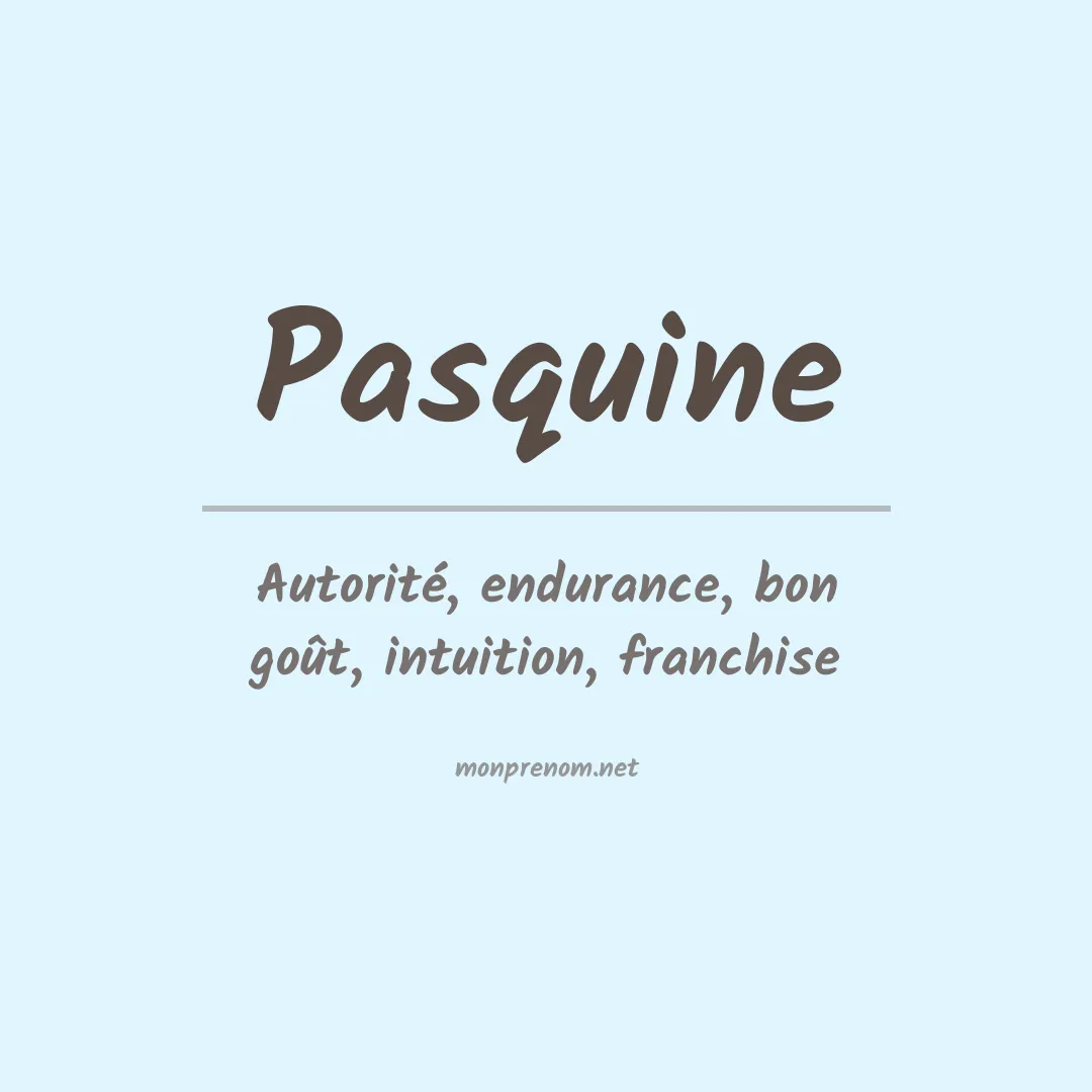 Prénom Pasquine