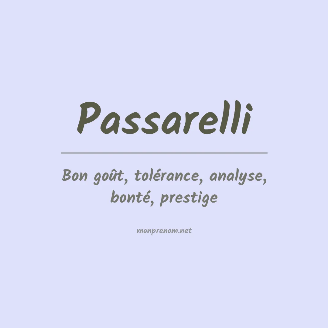 Prénom Passarelli