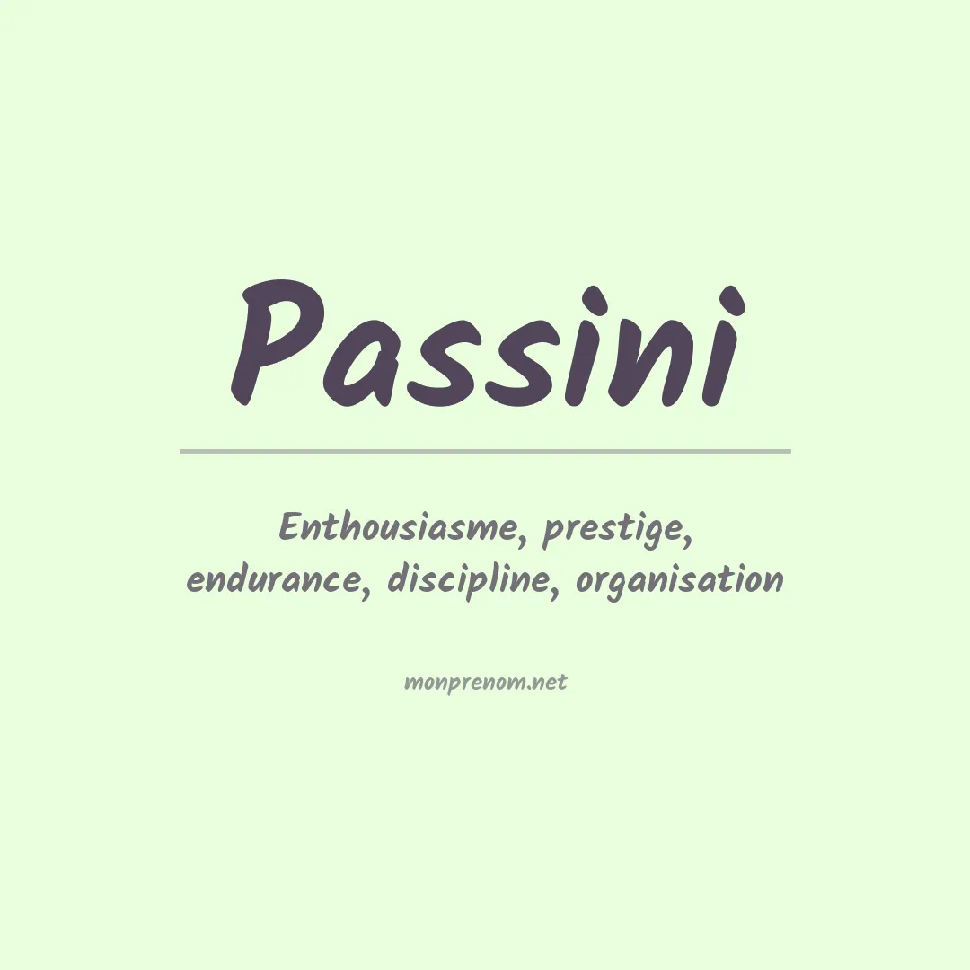 Prénom Passini