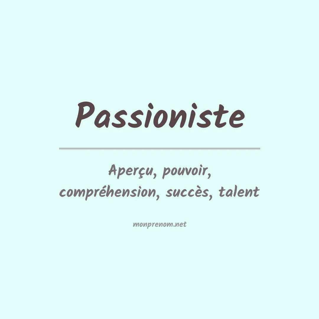 Signification du prénom Passioniste