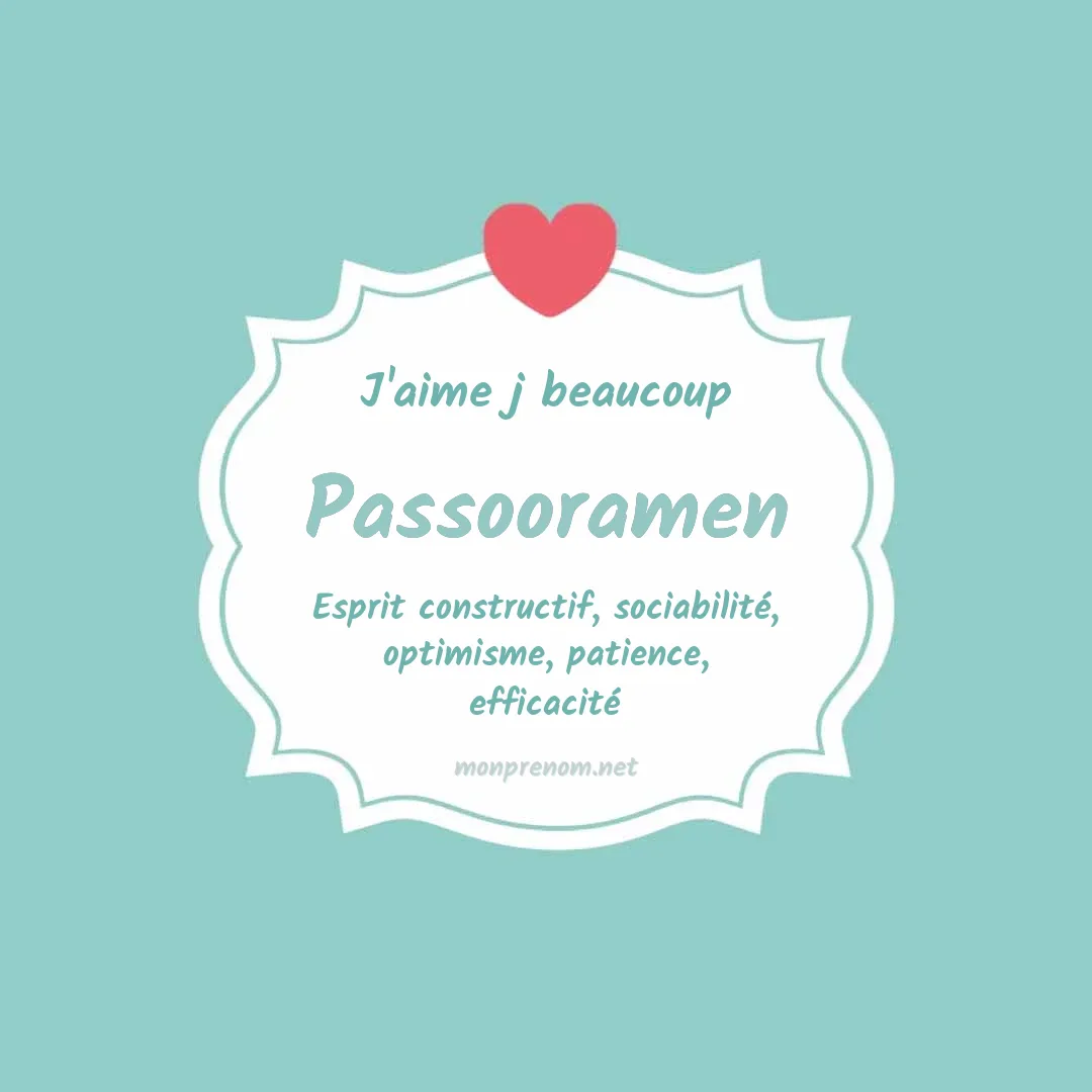 J'aime beaucoup Passooramen