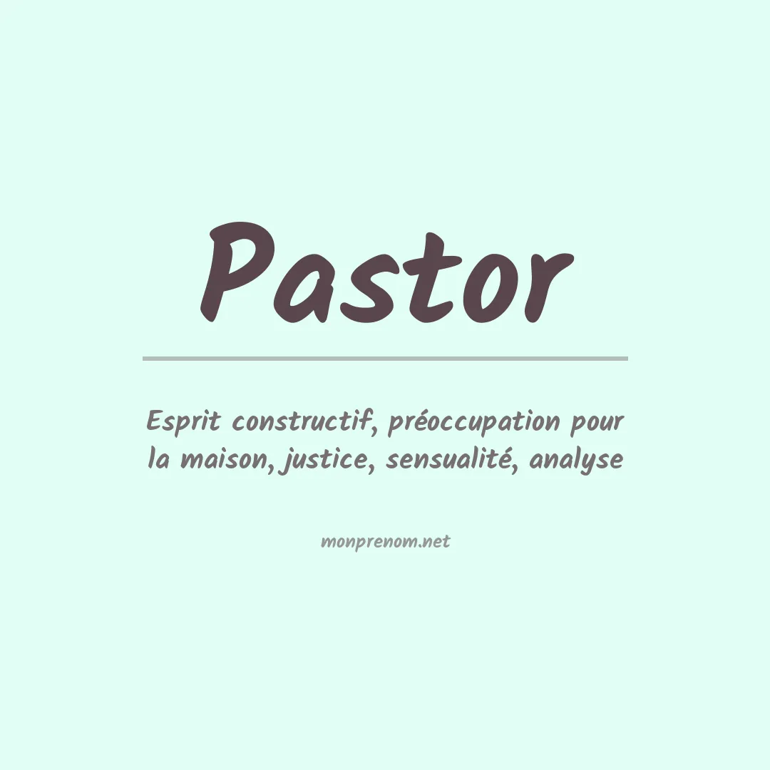 Prénom Pastor